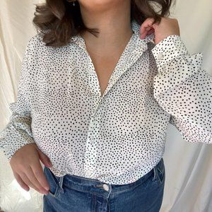 Spotted White Blouse